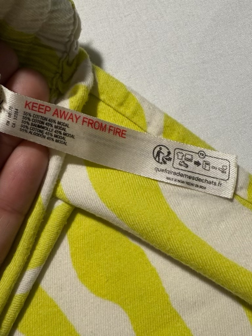Anthropologie 2-piece Pajama Set Yellow White Zebra Print Button Top & Pants SzM - Picture 13 of 13
